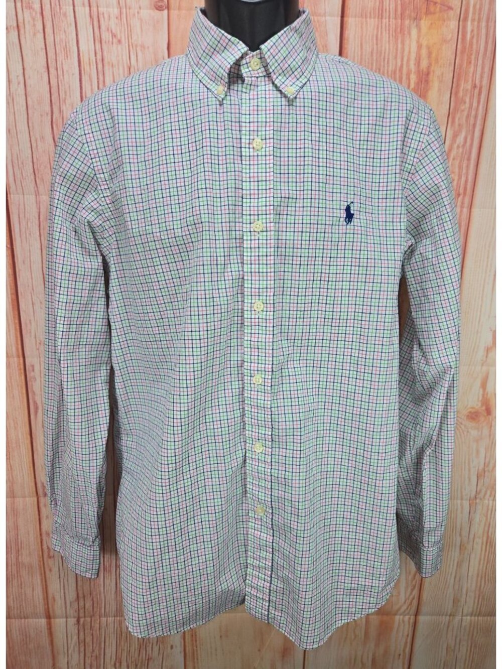 Ralph Lauren Mens Multicolor Check Button-Down Shirt Medium